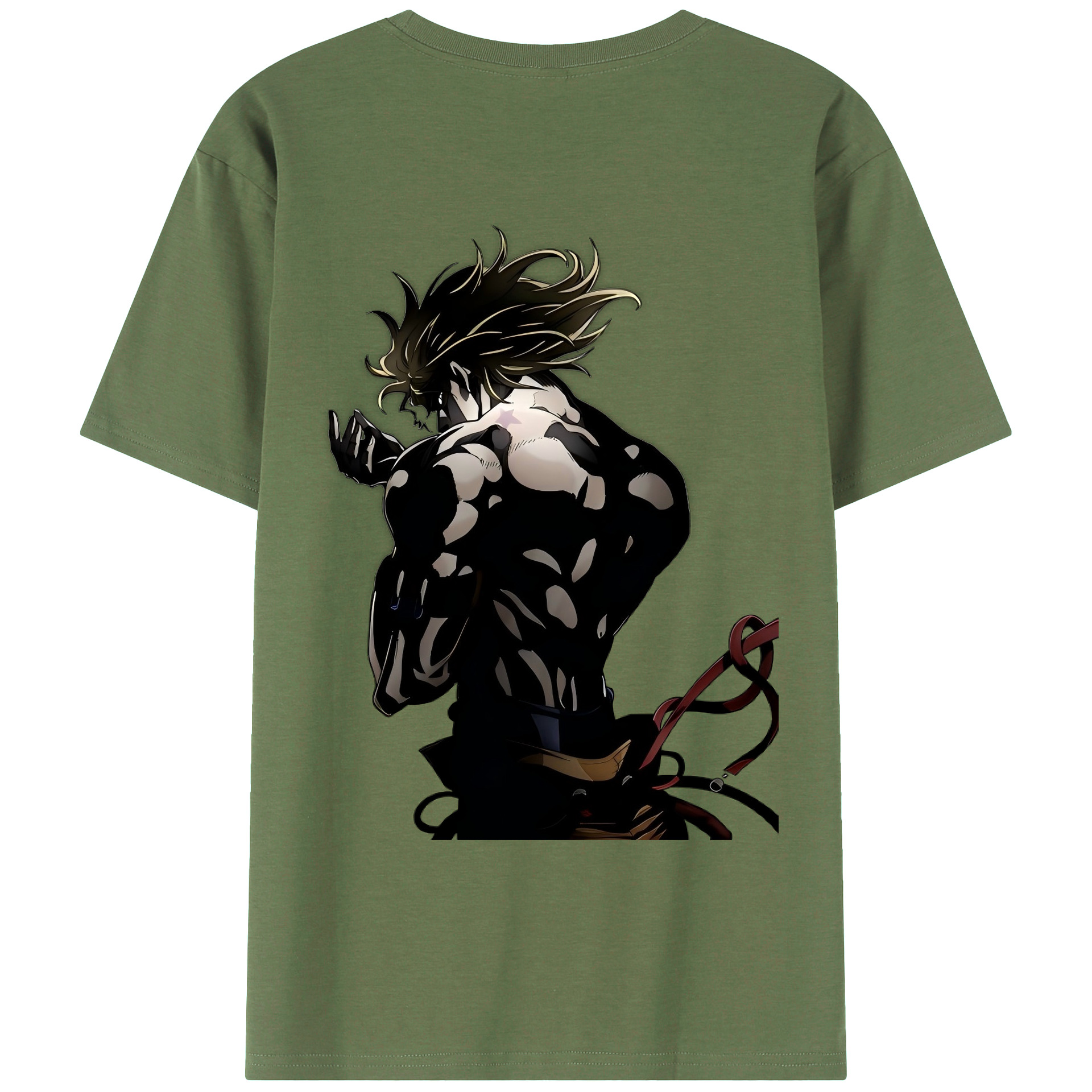 （画像用） ジョジョの奇妙な冒険 ディオ?ブランドー JoJo's Bizarre Adventure Dio Brando 綿100％ メンズ半袖Tシャツ（バックプリント） 通気性